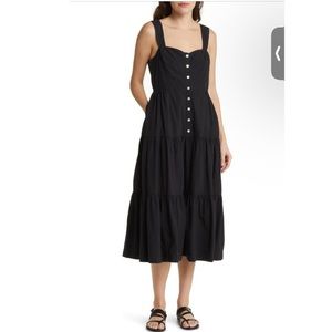 Madewell Suzette Seamed Bodice Tiered Cotton Dress